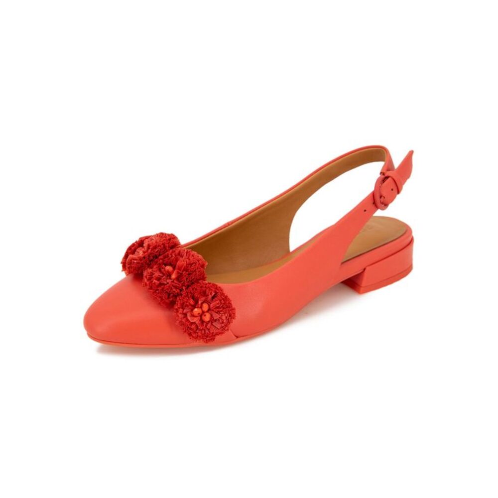 GENTLE SOULS KENNETH COLE Womens Coral Pom Pom At Anana Slingback Sandal 7 M